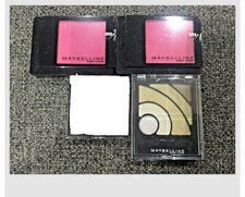 Pack de 3 sombras de ojos y colorete Maybelline rosa y brillo, nuevo sellado.