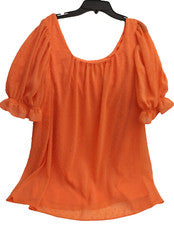 Mini vestido babydoll naranja con mangas abullonadas Georgette de diseño de ASOS talla 6 de EE. UU.