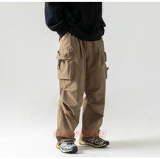 Pantalones informales de trabajo de bolsillo funcional estilo japonés para hombre