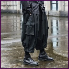 Pantalones cortos negros oscuros Y2k Tide Niche para hombre estilo oscuro monos pantalones