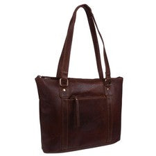 Bolso de hombro Rowallan of Scotland de cuero para mujer?s con cremallera superior - marrón