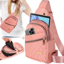 Bolso Bandolera Diseño Agujero para Auriculares Bolso de Pecho Acolchado para Mujer Bolso de Pecho con Cremallera Regalo