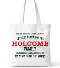 Bolso de Mano Familia Holcomb Clan Shopper Regalo Reunión Personalizado