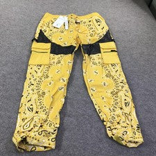 Pantalones cargo Guapi para hombre 38x29 amarillo cachemira bandana elástico jogger limitado 100
