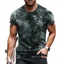 Camiseta Hombre Moda Verde Oscuro Manga Corta Casual Suave Camiseta Sedosa