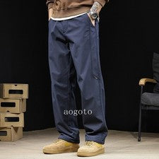 Pantalones informales primavera/verano calce recto para hombre gruesos impermeables sueltos nuevo estilo