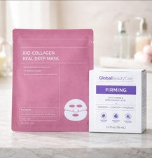 Mascarilla facial coreana biocolágeno y cuidado de belleza global reafirmante con ácido hialurónico