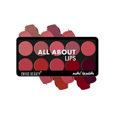 Paleta de labios Swiss Beauty All About con 10 colores pigmentados | Acabado mate cremoso
