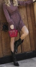 Vestido estampado cintura ceñida M manga larga cuello alto mujer moda moda moda”