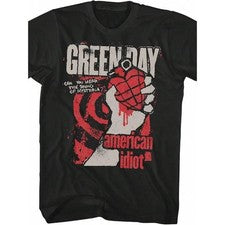 Camiseta Verde Americana Mujer Hombre Negra Manga Corta Punk Rock Estilo Vintage Gra