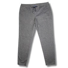 Pantalones ALBERTO 40 x 34 "Wool Look" Cordón Cónico Gris Confort Marca de Lujo
