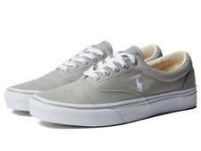 Polo Para Hombres Tenis Ralph Lauren Keaton-Pony Entrenador Zapatos Gris Suave UK6 RRP £75