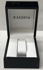Caja de reloj de plástico duro negro Elgin estuche de almacenamiento de presentación