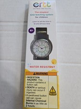 Reloj ERTT Time Teaching para niños nuevo en caja. Edades 4+, Resistente al agua, Correa de tela azul marino.