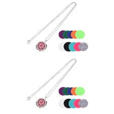 2 Sets Hollow-out Fragrance Necklace Perfume Diffuser Essential Oil Bottle