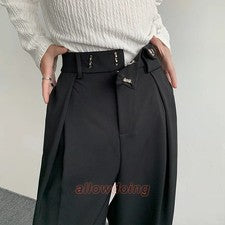 Hombres Moda Social Hombres Pantalones de vestir Pantalones de gran tamaño Pierna ancha Hombres Pantalones formales