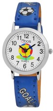 Reloj de pulsera para niños niñas niños reloj niños analógico cuarzo reloj azul fútbol QBOS