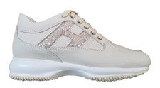 Hogan scarpe da donna interactive H spezzata glitter HXW00N0S360UWP0CAS avorio
