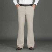 Pantalones de vestir informales estilo acampanado mezcla de lana espiga para hombre