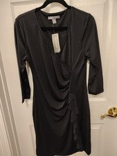 Vestido para mujer Nordstrom by Design tejido negro azabache talla LG NUEVO CON ETIQUETAS venta al por menor 54