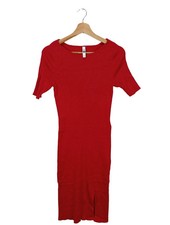 ever.me Vestido de Verano Mujer Manga Corta Viscosa Rojo T. 36 Vintage Casual Elegante