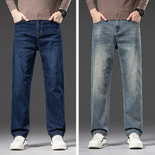 Pantalones de mezclilla holgados de pierna recta informales de moda para hombre Pantalones de oficina de trabajo