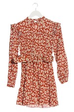 Vestido mujer Trendyol estampado abstracto manga larga línea A viscosa coñac 36