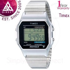Reloj digital Timex T78587 estilo hombre|Alarma|Cronógrafo|Resistente al agua|Plateado
