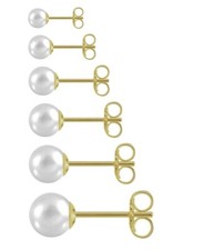 Pendientes de titanio pendientes oro amarillo chapado en oro agua dulce perlas bisutería mujer