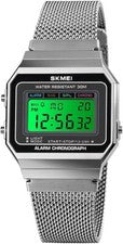 Reloj deportivo multifunción digital clásico unisex para mujer y hombre de acero inoxidable