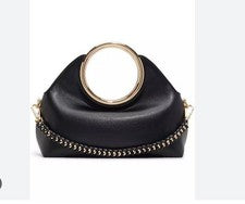 Cartera ALDO Kelhanix imitación cuero mujer asa superior redonda - negra/dorada~