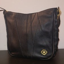 Bolso de Hombro Oryany Negro Cuero Cartera Lados Suade Nuevo con Etiquetas Estilo Para Mujer