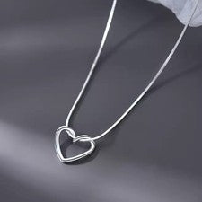 Collar gargantilla corazón amor plata esterlina 925 mujeres niñas joyería regalo Reino Unido
