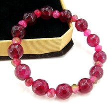 BAILYSBEADS Turmalina y Rubí Pulsera Brazalete Goma Flexband Tratada