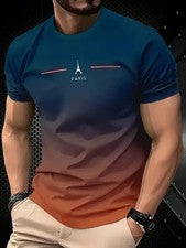 Camiseta Elegante Con Estampado De Letras Para Hombre Camisa Moda Vintagecasual