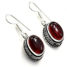 Pendientes de joyería de plata de ley 925 hechos a mano con piedras preciosas de cornalina roja tamaño 1"