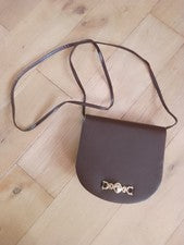 Bolso de mano bandolera o de cuero sintético para mujer color marrón tuerca estilo