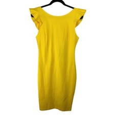 Moda Nova Para Mujer NUEVO Vestido Outlook Volantes Amarillo Juniors Talla L