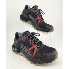 Zapatos de senderismo Skechers Max Protect para hombre 8 negros rojos 237401 repelentes al agua