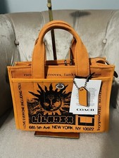 Bolso de Mano Coach X Lil Nas Drop Cargo Naranja Cartera CP959 Nuevo con Etiquetas
