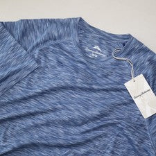 Camiseta Tommy Bahama Raglan Performance Crew Cabo Azul SS Mediana M