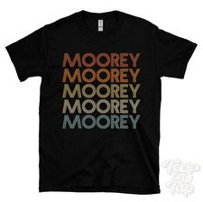 CAMISETA MOOREY ESTILO RETRO REPETIDO Hombre y Mujer Novedad Genial Nombre Regalo