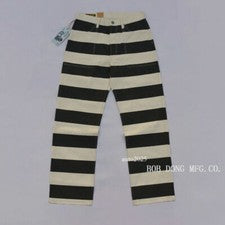 Pantalones de prisionero de lona BOB DONG 16 oz clásicos estilo motociclista pantalones a rayas