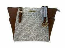 Michael Kors Mujeres Moda Bolso de Hombro Cartera Vainilla Bolso de Mano MK Firma