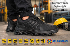 PARA HOMBRES AMORTIGUADORES PUNTERA DE ACERO SEGURIDAD TRABAJO EXCURSIONISTA ZAPATOS BOTAS ZAPATILLAS TALLA