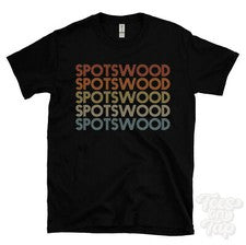 CAMISETA SPOTSWOOD ESTILO RETRO REPETIDO Hombre y Mujer Novedad Genial Nombre Regalo