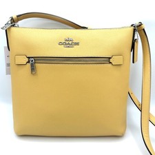 Bolso Bandolera Coach Rowan File Retro Cuero Amarillo C1556