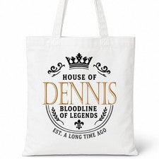 Bolso de Mano DENNIS Family Surname House Of White Algodón