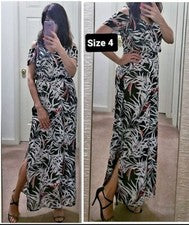 Nuevo maxi vestido de verano para mujer Nine West negro/blanco/rojo de gasa talla 4