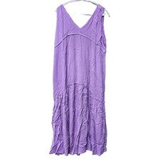 Vestido Yana K Bay Lila Rayón Chaliss Tinte Talla Pequeña Hecho en Estados Unidos Boho Silencioso Lujo Nuevo con Etiquet
